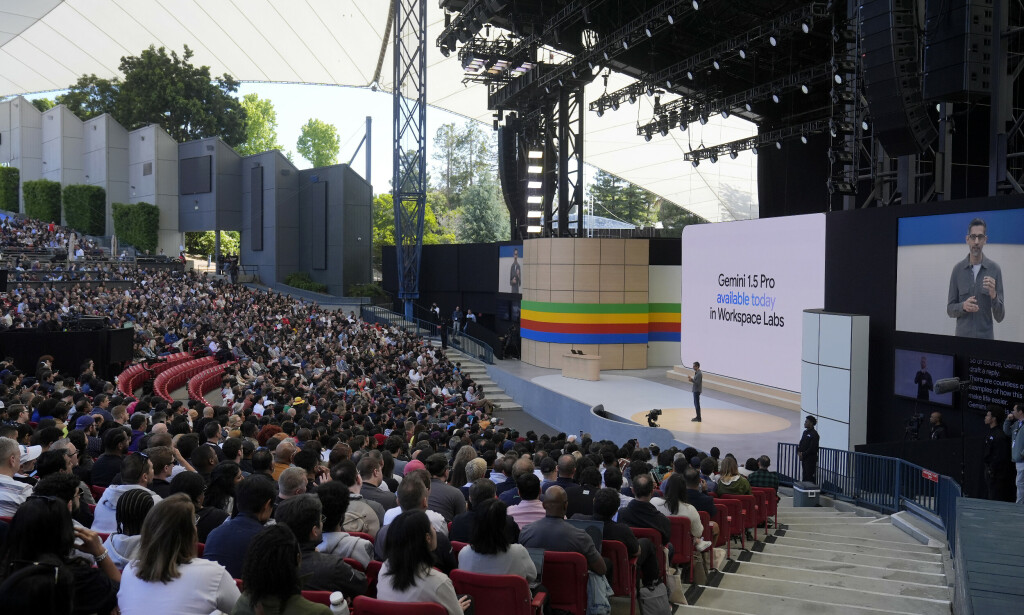 Alphabets CEO Sundar Pichai på Google I/O i Mountain View, California. 📸: AP Photo / Jeff Chiu / NTB