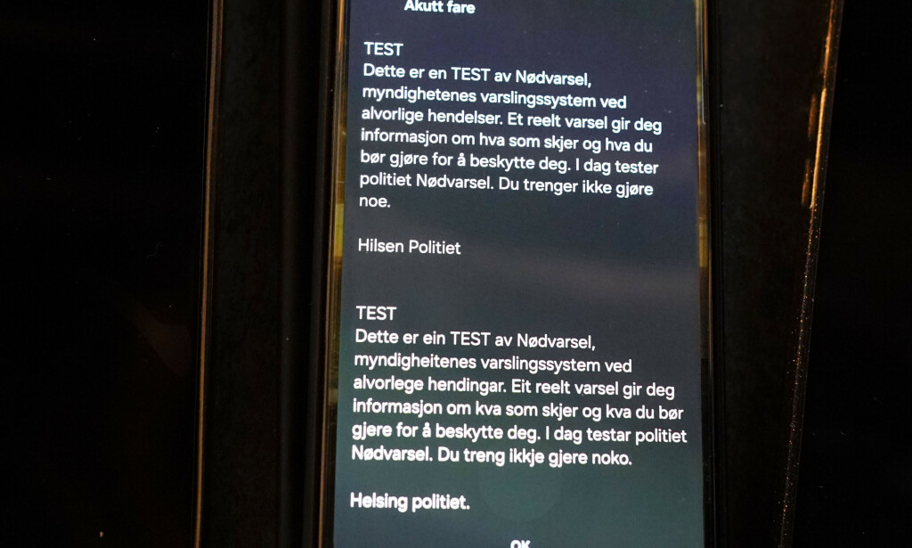 Onsdag skal politiet sende ut test av nødvarsel ved 12-tiden. Samtidig skal Sivilforsvaret teste sireneanleggene som er plassert i byer og tettsteder. 📸: Terje Pedersen / NTB