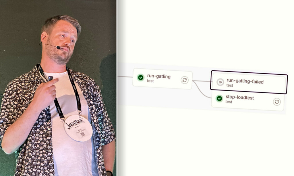 Karl Yngve Lervåg holdt en lyntale om lasttesting på årets JavaZone. 📸: Kurt Lekanger