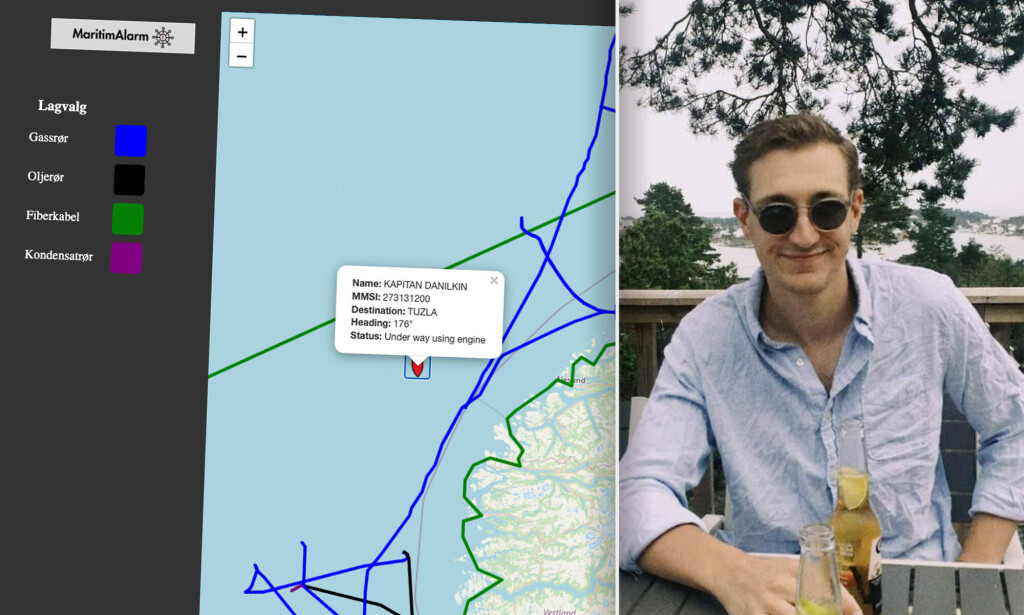 Jesper Johnsen Loes hobbyprosjekt "MaritimAlarm" ble laget etter at geografi-studenten hadde fullført et introduksjonskurs i Python. 📸: Skjermbilde / privat