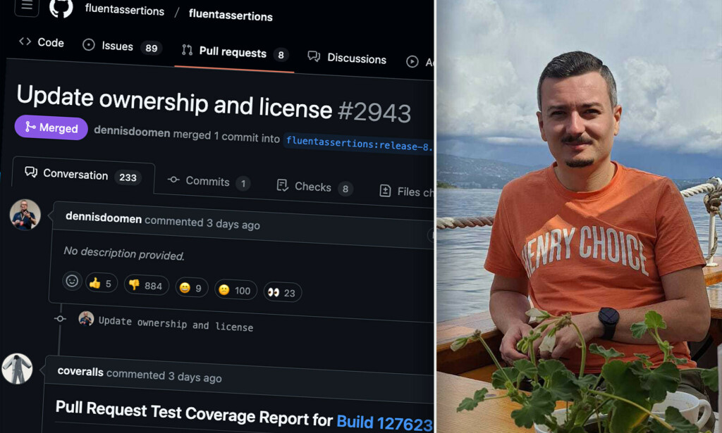 Senior .NET-utvikler Razvan Mandache er svært kritisk til at Fluent Assertions over natten endrer lisens, slik at en oppgradering koster nesten 1.500 kroner i året per bruker. 📸: Privat
